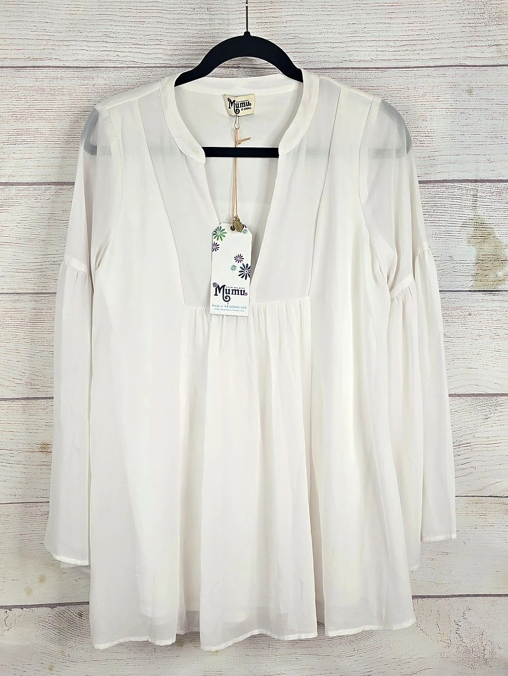 Mumu White Blouse Size XS NWT